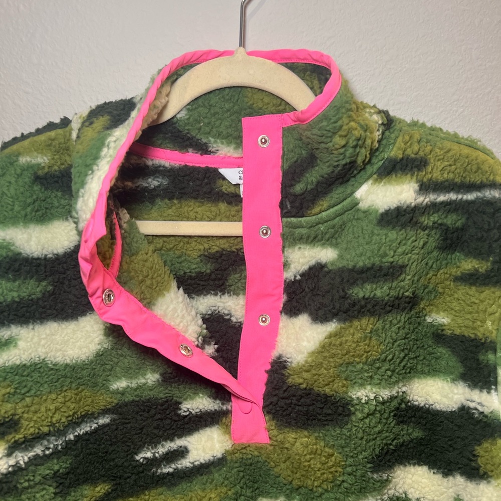 Crown & Ivy Women’s Long Sleeve Mock Neck Camo Sherpa Pullover Jacket Size L - Picture 6 of 11